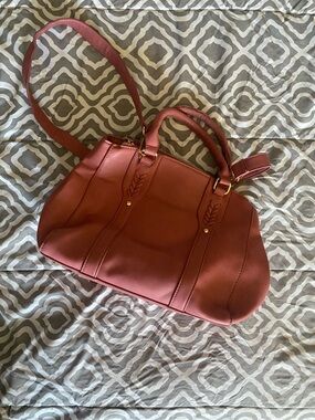 Charming Charlie Rosewood Satchel with Removable Strap